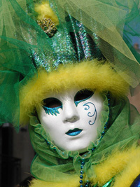 Venetian Carnival Mask Green
