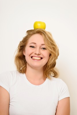 Woman with Apple On Head | Fearless Fat Loss dot com