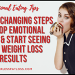 woman emotional eating cake