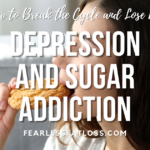 Woman eating sugar cookie: depression and sugar addiction