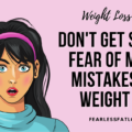 retro woman fear of making mistakes with weight loss