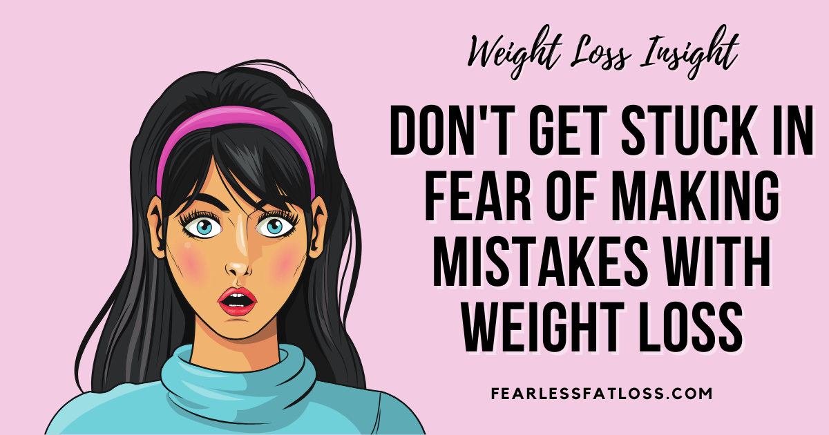 retro woman fear of making mistakes with weight loss